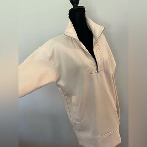 SAGE COLLECTIVE Short Zip Cream Colored Pullover